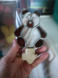 Stained Glass Teddy Bear Night Light - Picture 1 of 3