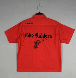 Camisa De Colección Nat Nast Para Hombres Mediana Roja The Raiders Bowling Rockabilly EE. UU. 1950s - Imagen 1 de 19