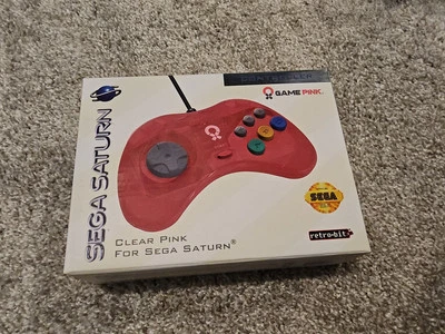 Saturn - Retro-Bit Controller Clear Pink Limited Run Games Sega New  - Image 1 of 3