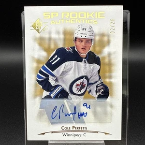 RARE 2021-22 SP Rookie Authentics GOLD Signatures #116 Cole Perfetti RC 02/25 - Picture 1 of 2