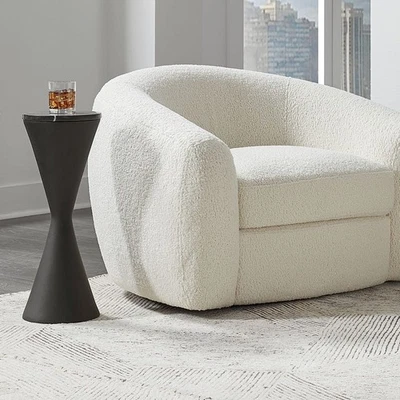 TIME'S UP MODERN HOURGLASS DRINK TABLE SOLID MARBLE TOP UTTERMOST 22889 - Image 1 of 4