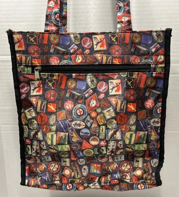 Sydney To Go Tote Bag By Sydney Love Travel Airlines Patches Pattern - Image 1 of 4