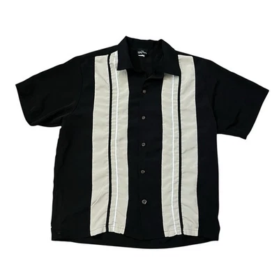 Vtg Lucky 13 Thirteen Bowling Button Shirt Mens Medium Rockabilly Camp Collar - Image 1 of 4