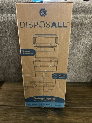 GE GFC565W 1/2 HP Continuous Garbage Disposal Disposall Disposer Corded 2600 RPM - Image 1 of 3