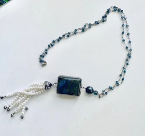 Collana lunga in cristallo - Foto 1 di 3