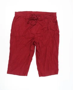 Ann Harvey Women's Red Cropped Plus Size Trousers - Picture 1 of 12