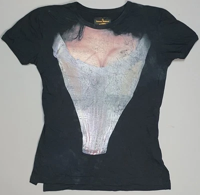 Mens Vivienne Westwood Black Boucher Corset T Shirt Size Small Sara Bust - Image 1 of 4