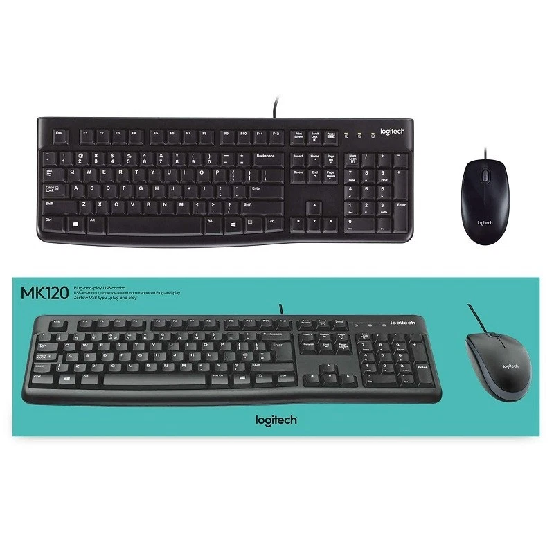 LOGITECH MK120 TASTIERA E MOUSE CON FILO USB - Immagine 1 di 1