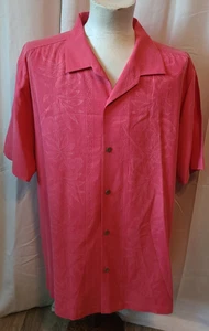 Camisa Hombre Tommy Bahama Manga Corta 100% Seda - 2XL - Fucsia - Imagen 1 de 12
