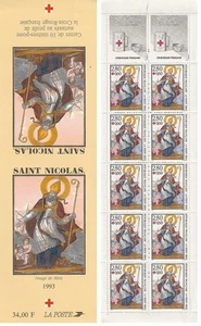 Carnet de 10 timbres Croix Rouge Française 1993 - Picture 1 of 3