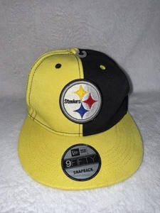 Pittsburgh Steelers Hat Cap Snap back OSFM Yellow Adjustable NFL New Era 9fifty - Picture 1 of 10