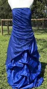 Y2K Onyx Night Gradient sleeves Satin Dress long princess Pleated Gown 12 NWT - Picture 1 of 7