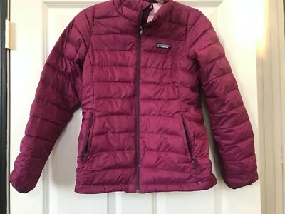 (A) Chaqueta de Plumón Patagonia Niñas Talla L 12 Cremallera Completa Púrpura Foto 1 de 4