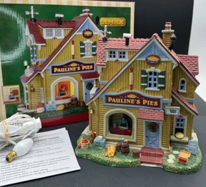 LEMAX PAULINE’S PIES #55936 2015 LIGHTED BUILDING BAKERY CHRISTMAS VILLAGE SHOP - Picture 1 of 12