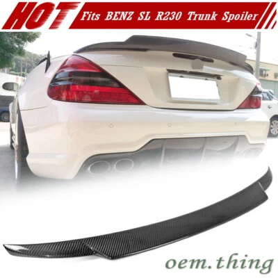 SL550 SL600 2011 Fit FOR Mercedes Benz SL R230 2DR Trunk Spoiler V Look Carbon - Image 1 of 4