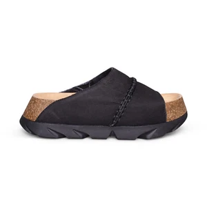 UGG WOMEN'S SUNSKIP BLACK CORK PLATFORM COMFORT WOMEN'S SLIDE SIZE US 7/UK 5 NEW - Picture 1 of 5