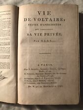 Th. I. Duvernet - Abbé Théophile-Imarigeon T.J.D.V.: Vie de Voltaire 1797 - RAR