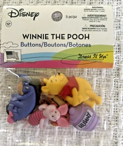 Disney Winnie Puuh Figur Knöpfe Pooh Ferkel Eeyore Tigger und Honeypot - Bild 1 von 4