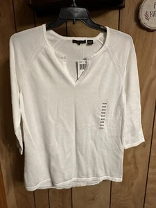 jeanne pierre sweater womens medium 3/4 Sleeve White - Picture 1 of 5
