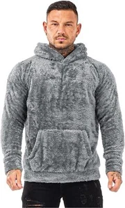 GINGTTO Men's Fuzzy Sherpa Sweatshirt Fashion Pullover Fleece Hoodies - Picture 1 of 27