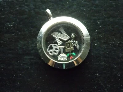 Серебряный кулон сова оригами: печать буквы N лапы винный бокал красный камень цветок ангел - Изображение 1 из 4