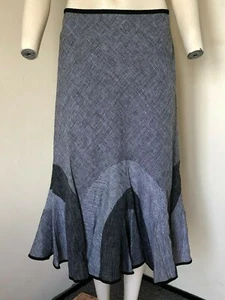 BNWT!! Black & White Mix Round Edge Panel Skirt - By Per Una At M&S - Size 12 - Picture 1 of 7