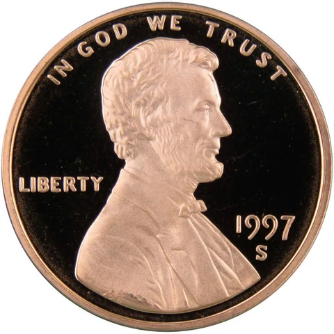 1997 S Lincoln Memorial Cent Choice Proof Penny 1c Coin Collectible Cover