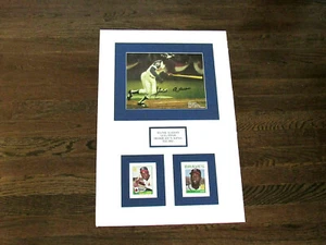 HANK AARON HOME RUN # 715 4-8-74 BRAVES HOF SIGNED AUTO MATTED 8X10 & CARDS PSA - Picture 1 of 4