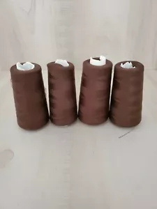 4 Cones Serger Coverlock Thread 3000yd Brown Damaged Used - Picture 1 of 3