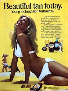LOZIONE ABBRONZANTE E OLIO IN RAME—DONNA IN BIKINI—STAMPA RIVISTA VINTAGE ANNI '70 ANNUNCIO - Foto 1 di 1