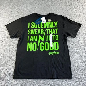 NEW Harry Potter T Shirt Boys Extra Large Black Graphic Tee Glow in the Dark - Picture 1 of 8