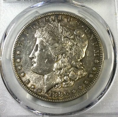 1886 S Better Date Morgan $ PCGS AU55 nice appeal light tone lustrous - Image 1 of 4