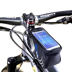Cycling Bike Front Bag Waterproof Bicycle Phone Holder Pannier Pouch Tube Frame - Picture 1 of 5
