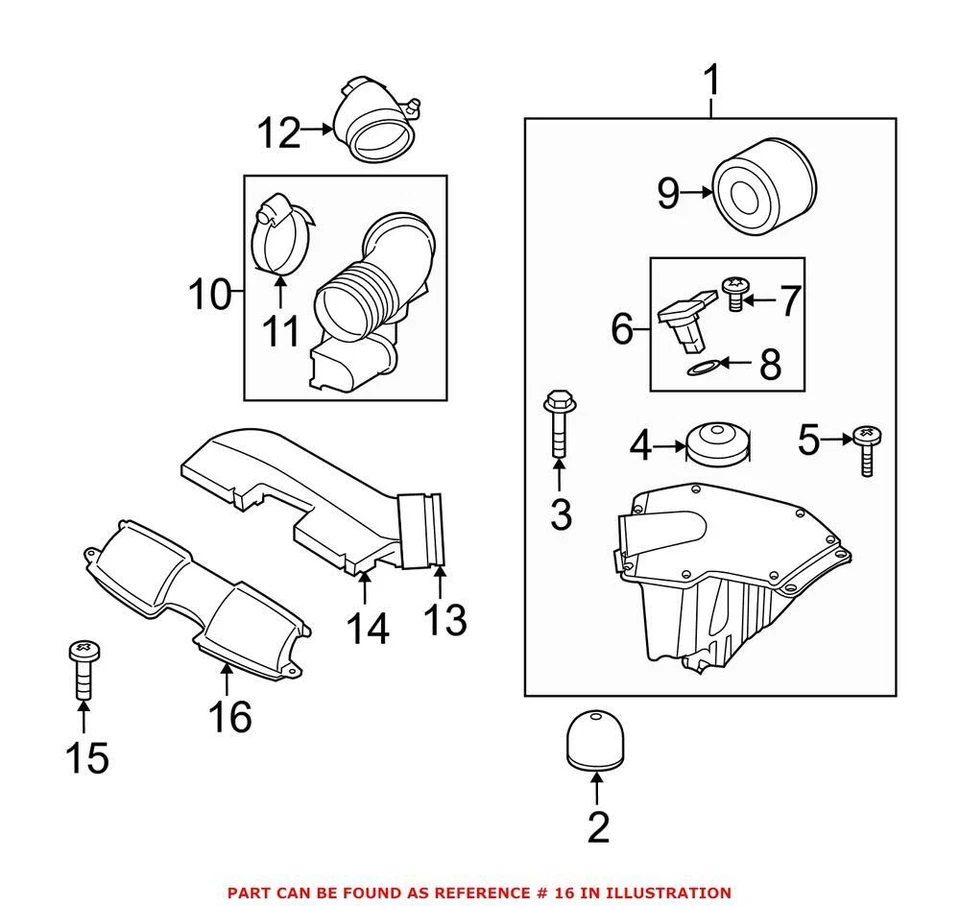 Manguera de admisión de aire original del motor derecho del pasajero para BMW 128i 135i 135is Foto 1 de 1