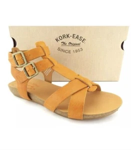 ❤️NWT GREAT KORK EASE MUSTARD/ORANG LEATHER SANDAL 8/ 39 WALK - Picture 1 of 6