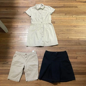 Girls School Uniform Bundle Size 12 Dress Skirt Shorts - Picture 1 of 12