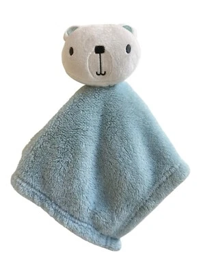 Mini Muffin White Teddy Bear Blue Plush 12" Lovey Blanket Cutie Pie Baby 2019 - Image 1 of 4