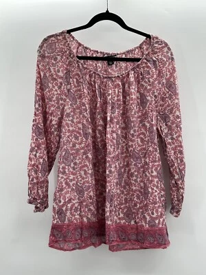 Blusa American Living Boho Feminina XXL Camponesa Algodão Paisley - Imagem 1 de 4
