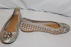 Tory Burch Brown and Gray Woven Leather Ballet Flats Size 7M