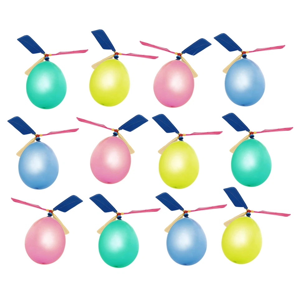 Assorted Pastel Coloured Helicopter Propeller Party Balloons For Kids - 12 Pack  - Image 1 of 3