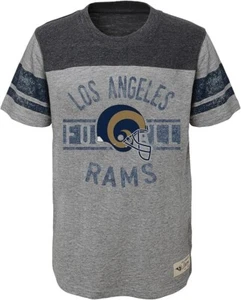 NFL LA Rams Boys Lineage Short Sleeve Slub Tee, Heather Grey, X-Large (18) - Picture 1 of 2
