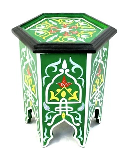 Moroccan Side Table Corner Accent End Piece Green Authentic Home Decor Size 1 - Picture 1 of 4