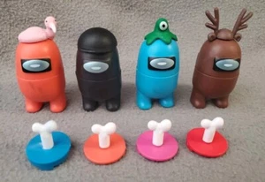 Among Us Crewmate Imposter Figur Lot 3,5 cm alle mit Knochen - Bild 1 von 2