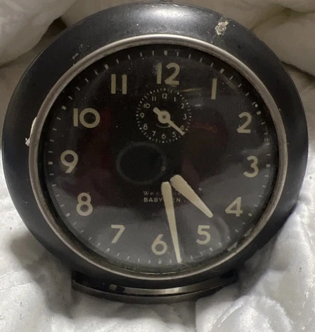 Vintage Westclox Baby Ben Windup Alarm Clock Model 61 V 2A Working 1940’s Slate Cover