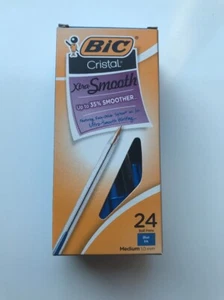 (Box Of 24) Bic Cristal Bold 1.0mm MSBP24 Blue Ink Ballpoint Pen - Picture 1 of 4