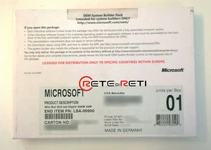 Microsoft Windows Server 2008 Enterprise 25CAL  1-8CPU w/o HyperV - English NEW - Picture 1 of 1