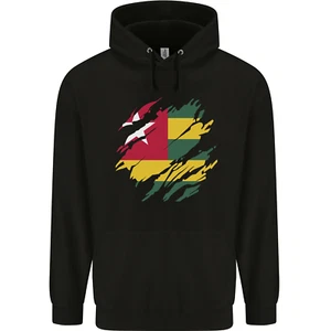 Torn Togo Flag Togolese Day Football Childrens Kids Hoodie - Picture 1 of 76