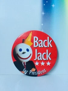 DE COLECCIÓN Jack In the Box Pin Botón Trasero 3" Jack Para Elecciones Presidenciales Años 90 - Imagen 1 de 3
