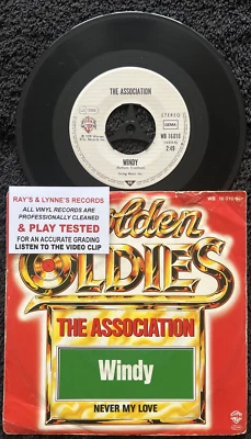 The Association - Windy / Never My Love 7'' Vinyl IMPORT TESTED EX/VG VIDEO CLIP - Image 1 of 4