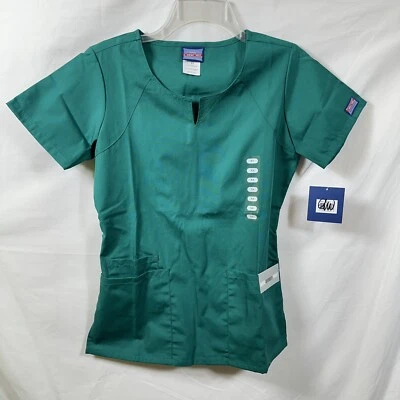 NWT Cherokee Women's XS Scrub Top Green NEW Uniform Scrubs Workwear Originals - Image 1 of 4
